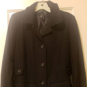 Womens Black wool coat 6Tall